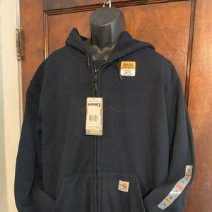 Carhartt Full Zip Flame/Water Resistant hoodie in Navy Blue.